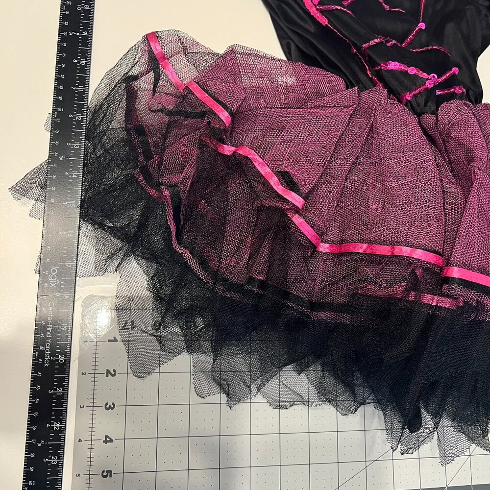Pink & Black Kitty Cat Costume w/Detachable Tail & Kitty Ears (Size‎ Med 8-10) - Picture 8 of 11